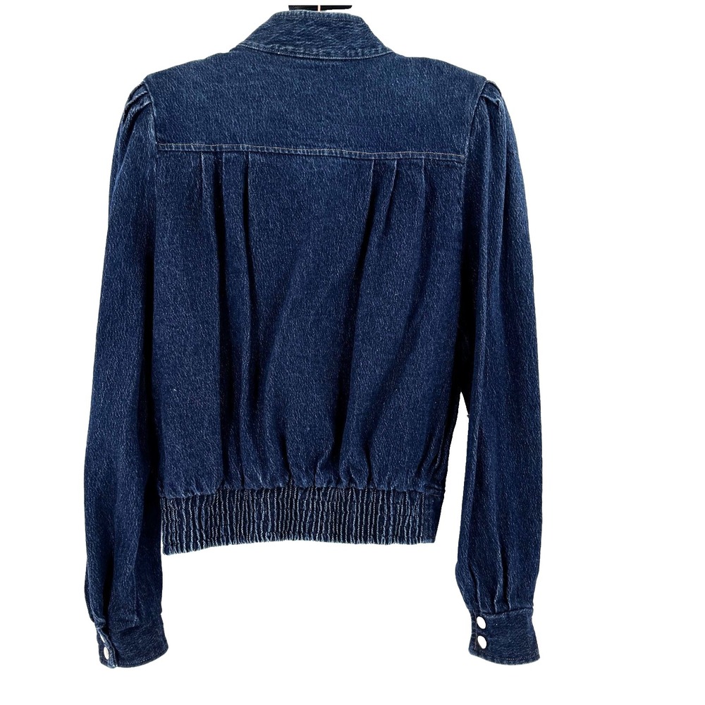 Vintage Panhandle Slim Western Jean Jacket Women's Large Pleated Puff Sleeve USA - Picture 7 of 8